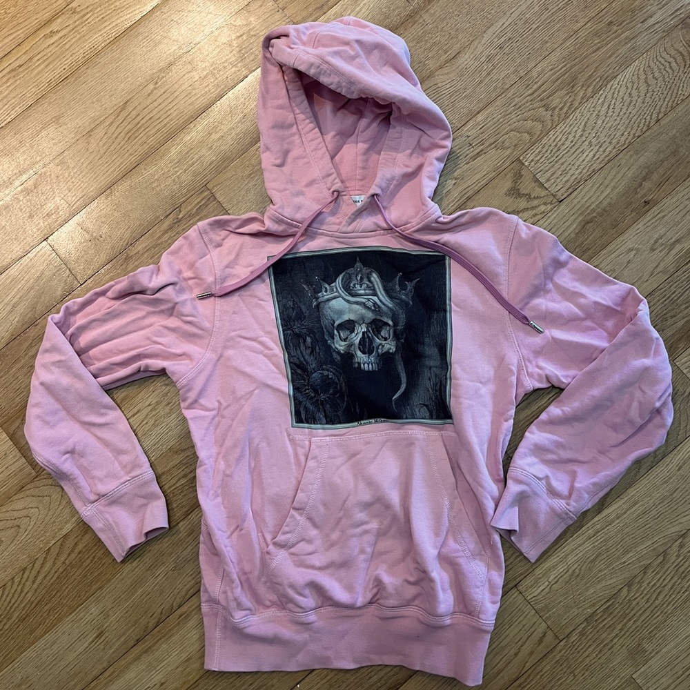 Alexander McQueen skull art hoodie pink
